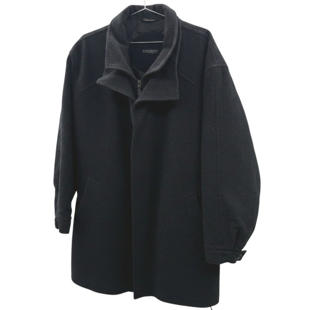 Mark Shale Wool Carter Jacket Mens 42R Large Charcoal Zip Coat Winter Dressy